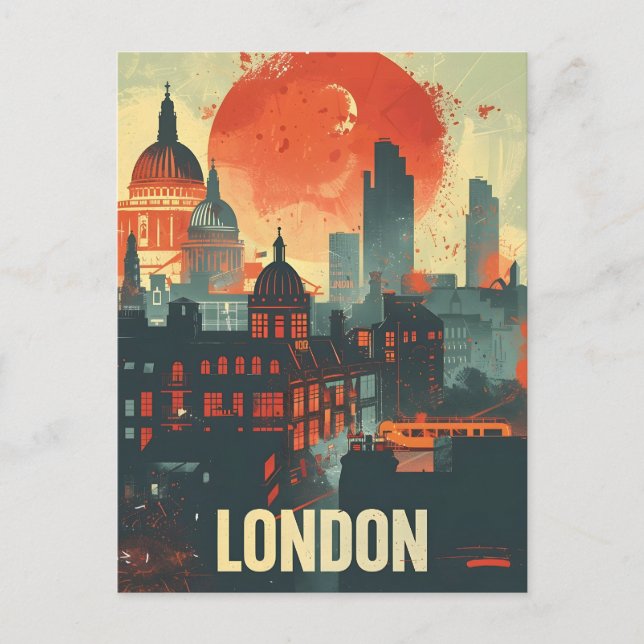London Dark Vintage Art Postcard (Front)