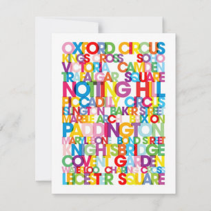 London Destinations Text Map Art Print