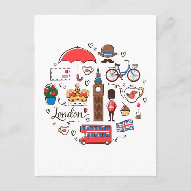 London Doodles Postcard (Front)