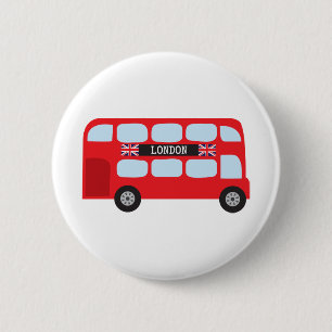 London double-decker bus 2 inch round button