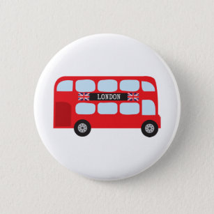 London double-decker bus 2 inch round button