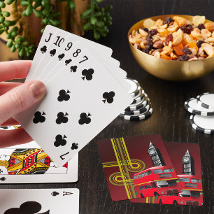 London Double Decker Bus and Big Ben Playing Cards