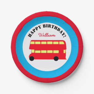 London Double Decker Bus, British Kids (Party) Paper Plate