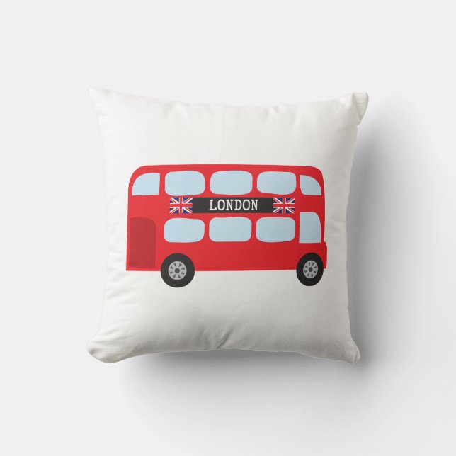 London double-decker bus throw pillow (Front)