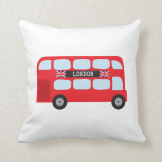 London double-decker bus throw pillow