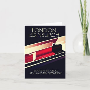 London Edinburgh Locomotive vintage style poster Holiday Card