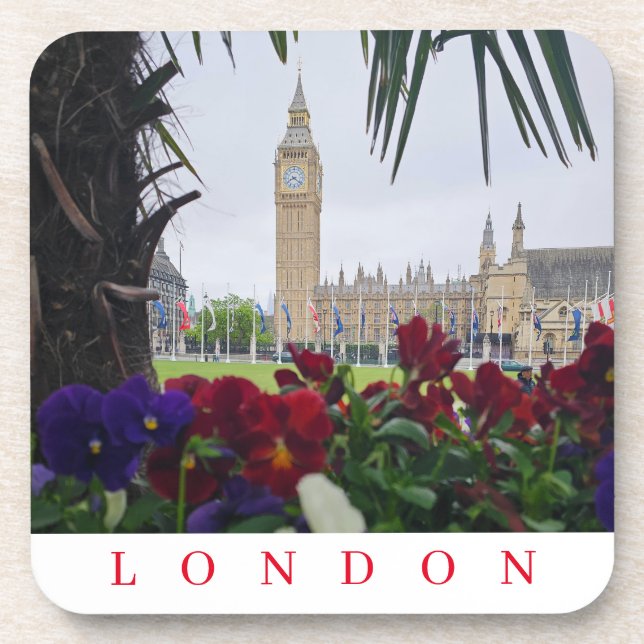London Elizabeth Tower view coasters (Front)