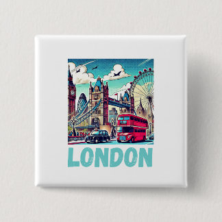 London embroider 2 inch square button