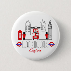 London, England Badge 2 Inch Round Button