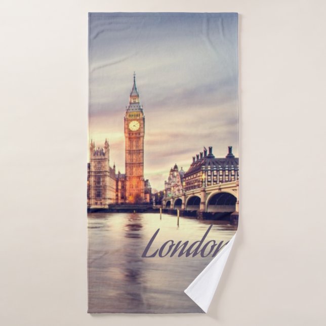 London England Big Ben Bath Towel (Bath Towel)