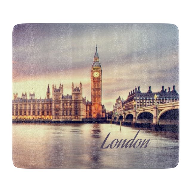 London England Big Ben Cutting Board (Front)