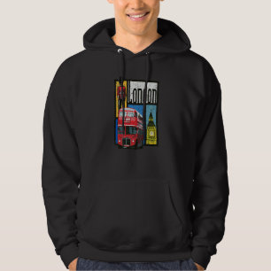 London England Big Ben Double Decker Queens Guard Hoodie