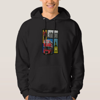 London England Big Ben Double Decker Queens Guard  Hoodie
