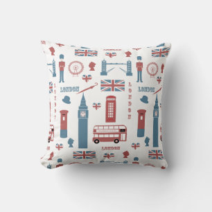 London England Big Ben English Flag Queen's Guard Throw Pillow