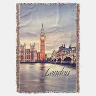 London England Big Ben Throw Blanket