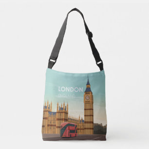 London England Big Ben Vintage Travel Crossbody Bag