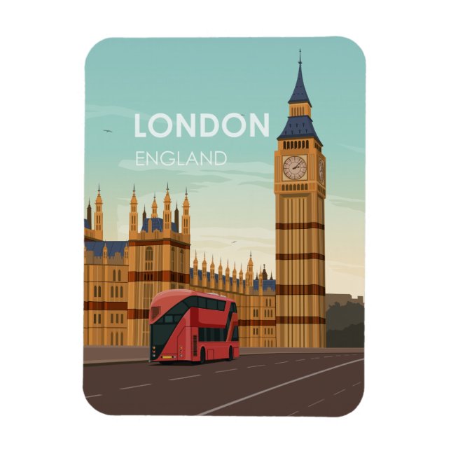 London England Big Ben Vintage Travel Magnet (Vertical)