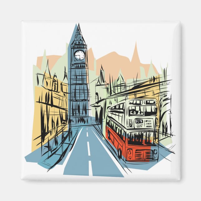 London England city scape magnet (Front)