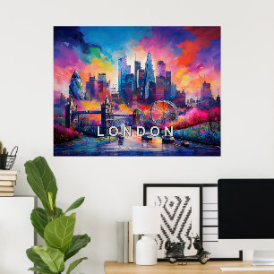 London England Colourful Abstract Art  Poster