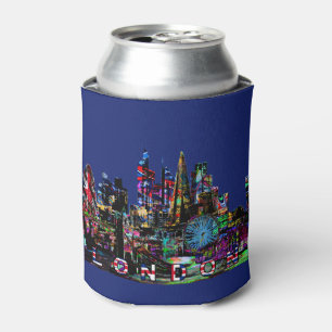 London, England in graffiti Can Cooler