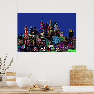 London, England in graffiti Poster