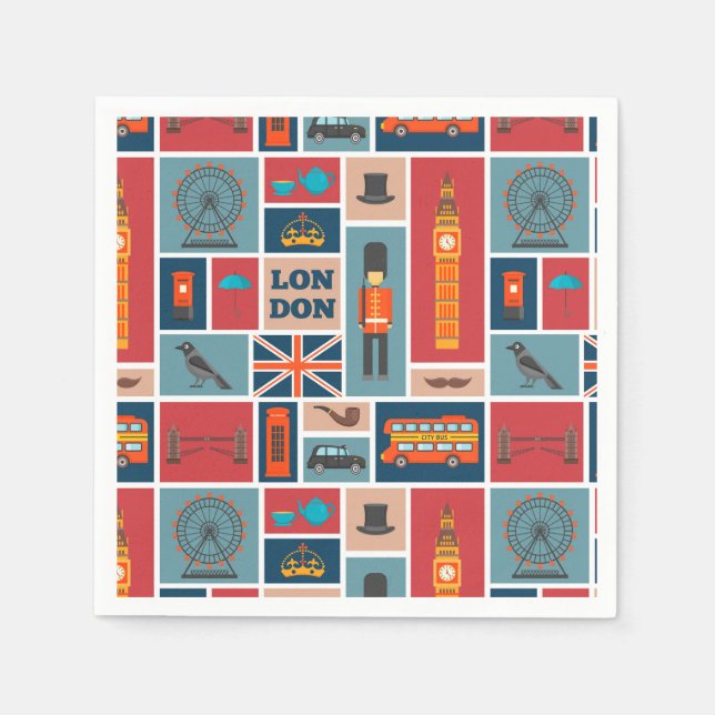 London, England Napkins (Front)