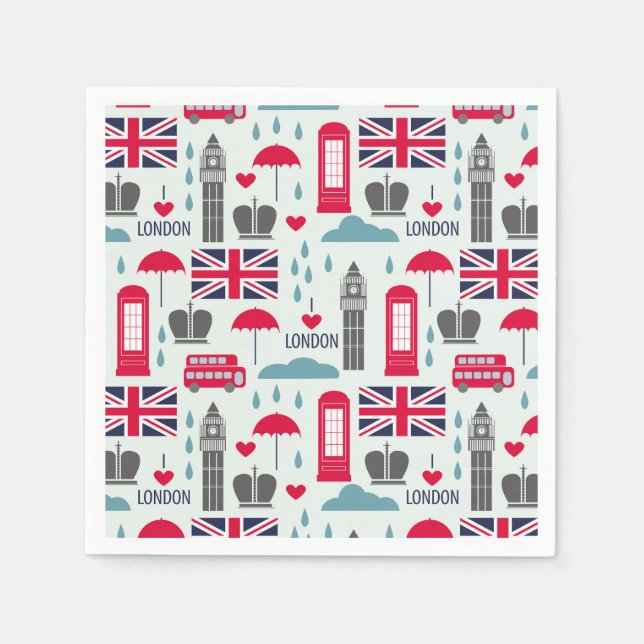London, England Napkins (Front)
