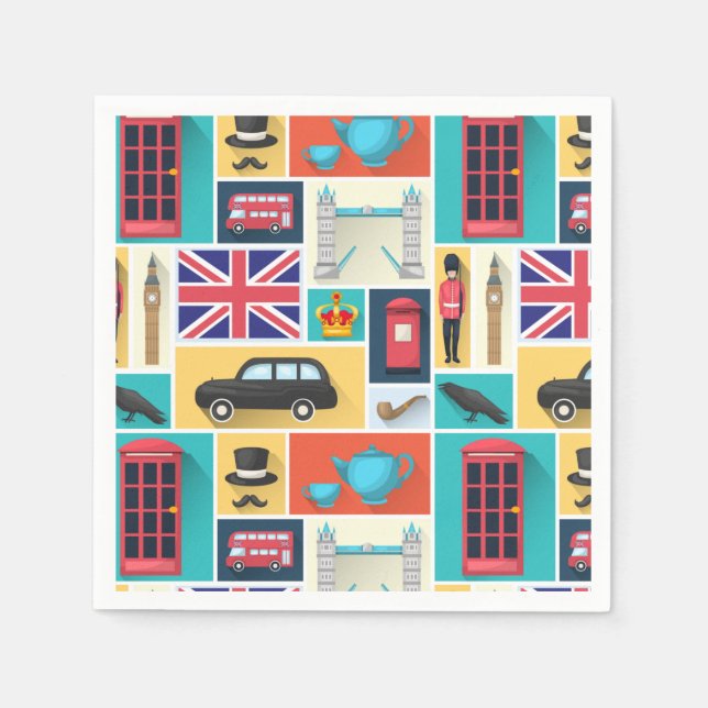 London, England Napkins (Front)