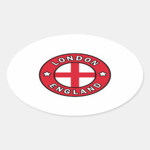 London England Oval Sticker