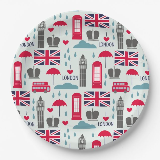 London, England Paper Plate (Front)