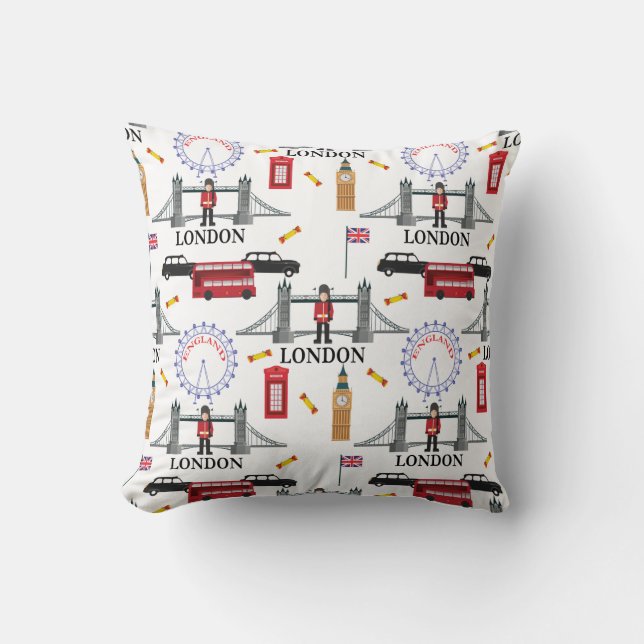 London England Queens Guard English Pattern Throw Pillow (Front)
