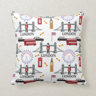 London England Queens Guard English Pattern Throw Pillow