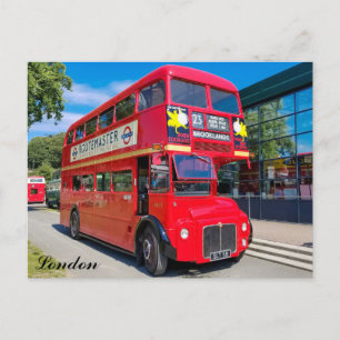 London England Red Bus  Postcard