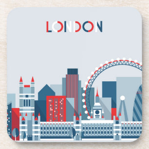 London, England Red, White and Blue Skyline Coaster