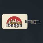 London England Retro City Skyline Cityscape Art Luggage Tag<br><div class="desc">Vintage and retro city design with beautiful skyline, tourist attraction and cityscape art. Cool skyscraper and building silhouette illustration merchandise for tourist and traveller. Perfect as souvenir to bring back home when travelling. Save the memory of your travel and vacation with family and friends. Background colour can be customized to...</div>
