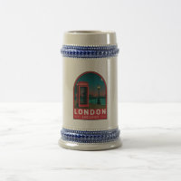 London England Retro Travel Art Vintage