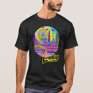 London England Retro Vaporwave 90s Colourful Mod T T-Shirt