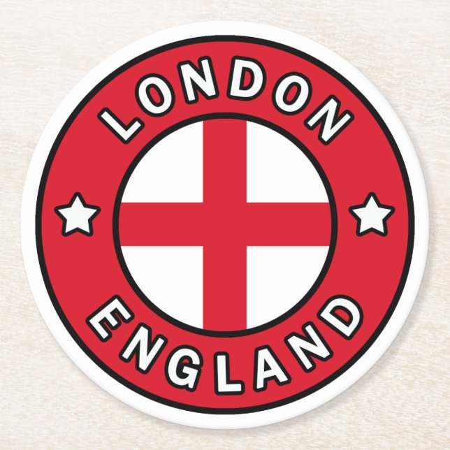 London England Round Paper Coaster (Front)