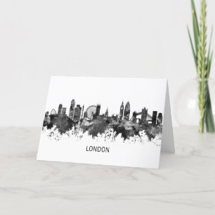 London England Skyline BW Holiday Card