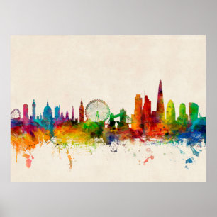London England Skyline Poster