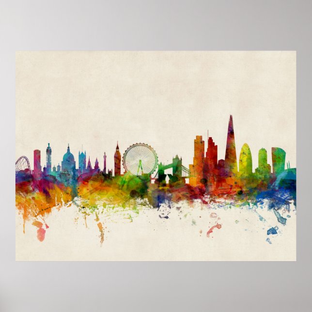 London England Skyline Poster (Front)