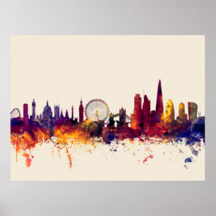 London England Skyline Poster