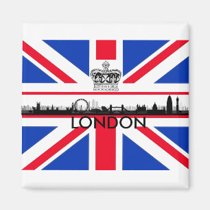 London England Skyline Union Jack Flag Magnet