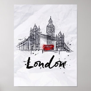 London, England   Splashy Artwork Poster