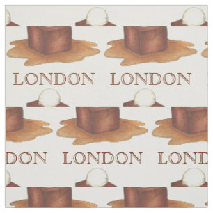 London England Sticky Toffee Pudding UK Foodie Fabric