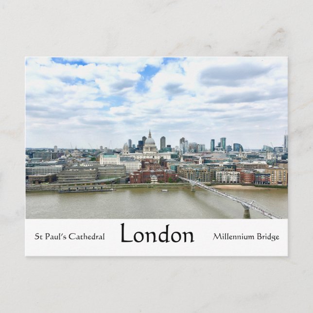 London England Thames River & St Paul’s Cathedral Postcard (Front)