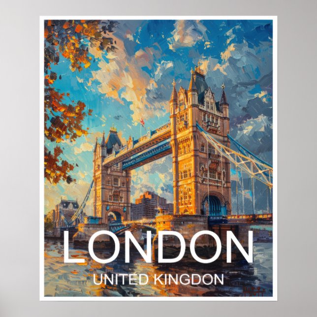London England Tower Bridge Travel Poster (Front)