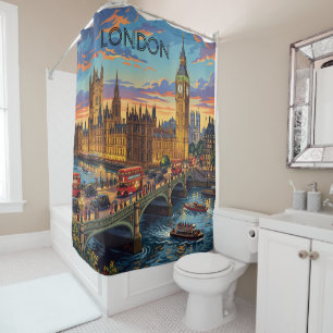London England Travel Art Vintage 