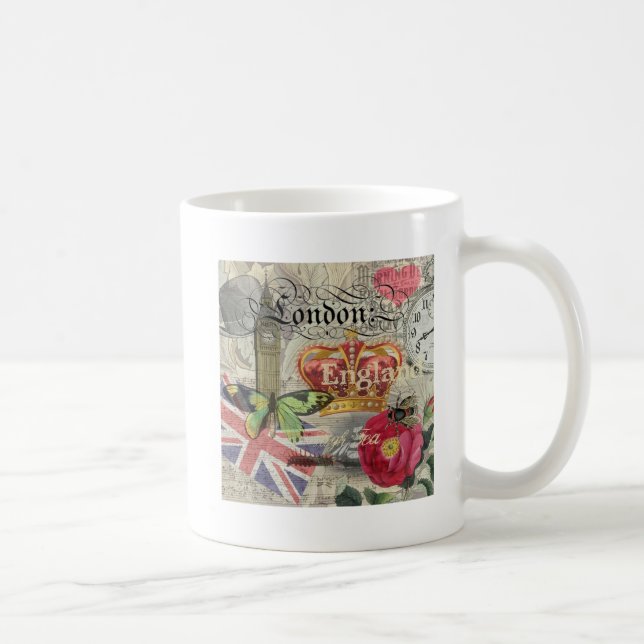 London England Travel Vintage Europe Art Coffee Mug (Right)