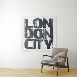 London, England Typography Tapestry